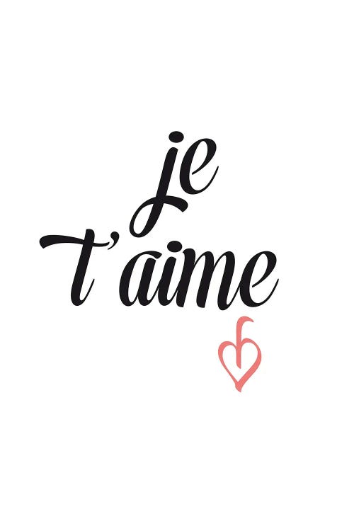Je T'Aime (I Love You) by Nouveau Prints wall art