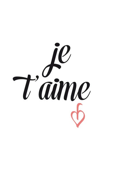Paris Typography: Je T'Aime (I Love You) by Nouveau Prints