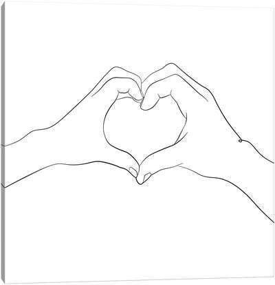 Hands - I Love You - Square Canvas Art Print - Heart Art