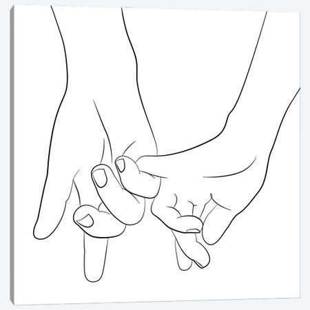 Hands - Pinky Promise - Square Canvas Print #NUV276} by Nouveau Prints Canvas Wall Art