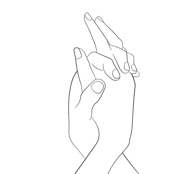 Romantic Bedroom (Love): Hands - Together - Square by Nouveau Prints