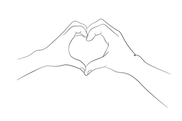 Hearts: Hands - I Love You by Nouveau Prints