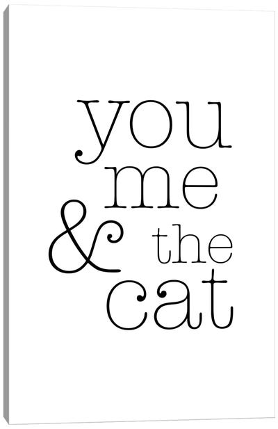 You Me And The Cat Canvas Art Print - Nouveau Prints