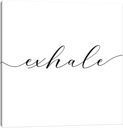 Exhale - Square Canvas Art Print - Black & White Minimalist Décor