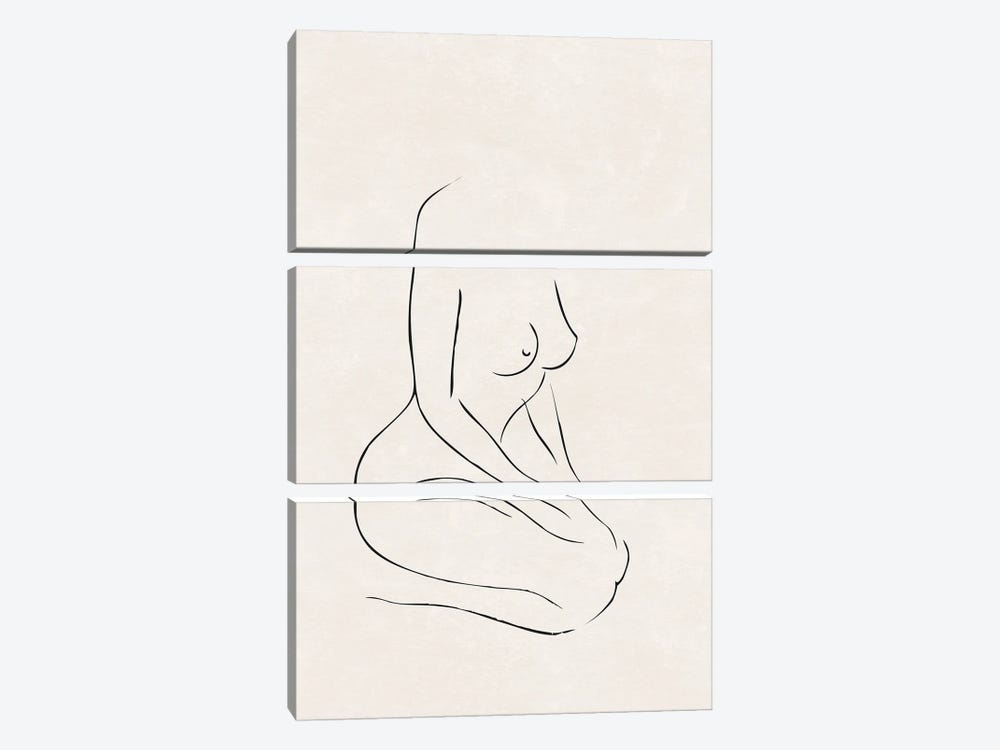 Nude Study III by Nouveau Prints 3-piece Canvas Wall Art