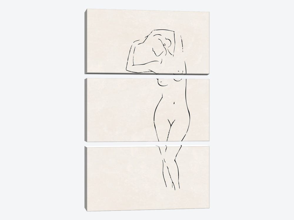 Nude Study IV by Nouveau Prints 3-piece Canvas Art Print