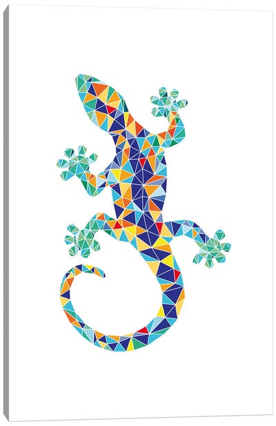 Gaudi Mosaic Dragon Canvas Art Print - Lizard Art