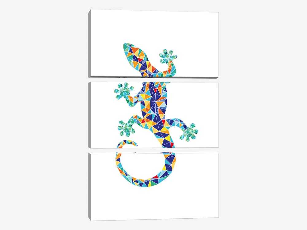 Gaudi Mosaic Dragon by Nouveau Prints 3-piece Canvas Print
