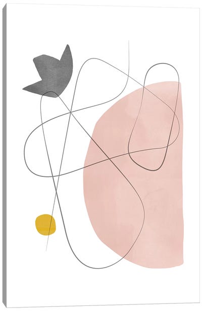 Abstract Composition With Lines II Canvas Art Print - Nouveau Prints