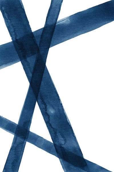 Abstract Watercolors: Watercolor Lines Vi Blue by Nouveau Prints