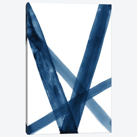 Watercolor Lines Vii Blue Canvas Print #NUV301} by Nouveau Prints Canvas Print
