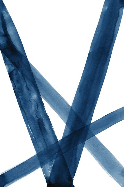 Abstract Watercolors: Watercolor Lines Vii Blue by Nouveau Prints