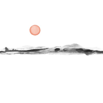 Watercolor sunset - square by Nouveau Prints canvas print