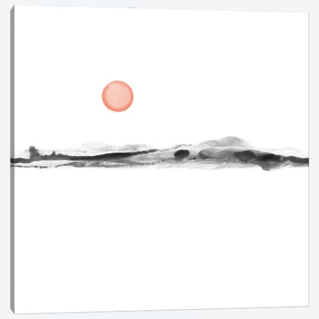 Watercolor sunset - square Canvas Print #NUV308} by Nouveau Prints Canvas Print