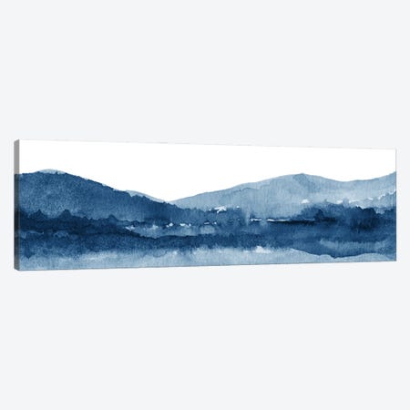 Watercolor Landscape XI Navy Blue - Panoramic Canvas Print #NUV323} by Nouveau Prints Art Print