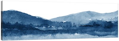 Watercolor Landscape XI Navy Blue - Panoramic Canvas Art Print - Nouveau Prints