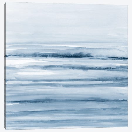Brush Strokes In Shades Of Blue - Square Canvas Print #NUV327} by Nouveau Prints Canvas Art