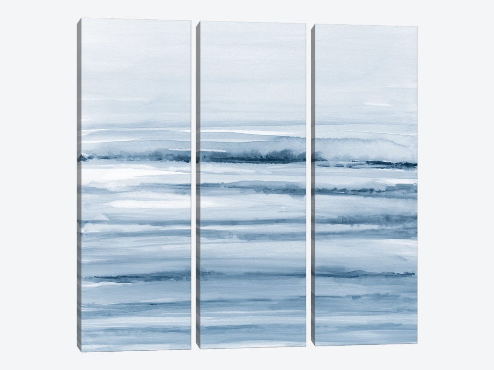 Brush Strokes In Shades Of Blue - Square by Nouveau Prints 3-piece Art Print