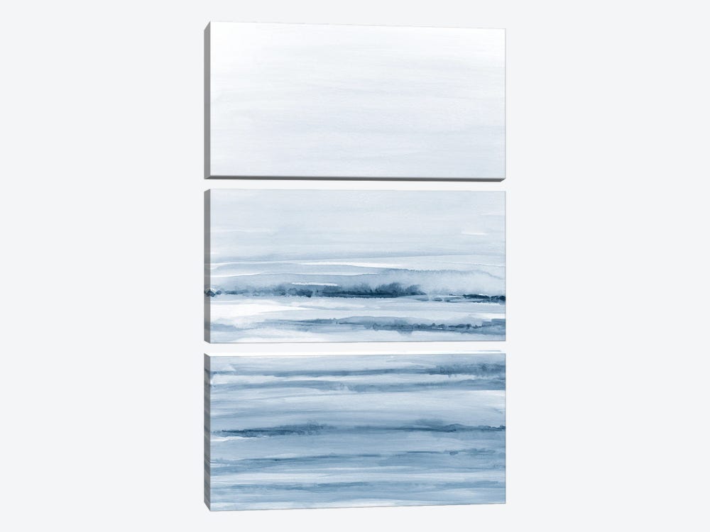 Brush Strokes In Shades Of Blue by Nouveau Prints 3-piece Canvas Wall Art