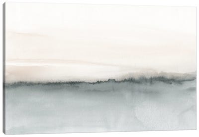 Watercolor Landscape XIV - Soft Coral And Gray Canvas Art Print - Nouveau Prints