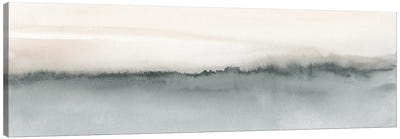 Watercolor Landscape XIV - Soft Coral And Gray - Panoramic Canvas Art Print - Minimalist Office
