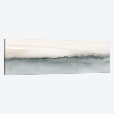 Watercolor Landscape XIV - Soft Coral And Gray - Panoramic Canvas Print #NUV331} by Nouveau Prints Canvas Artwork