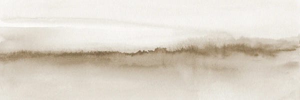 Office: Watercolor Landscape XV - Beige Tones - Panoramic by Nouveau Prints