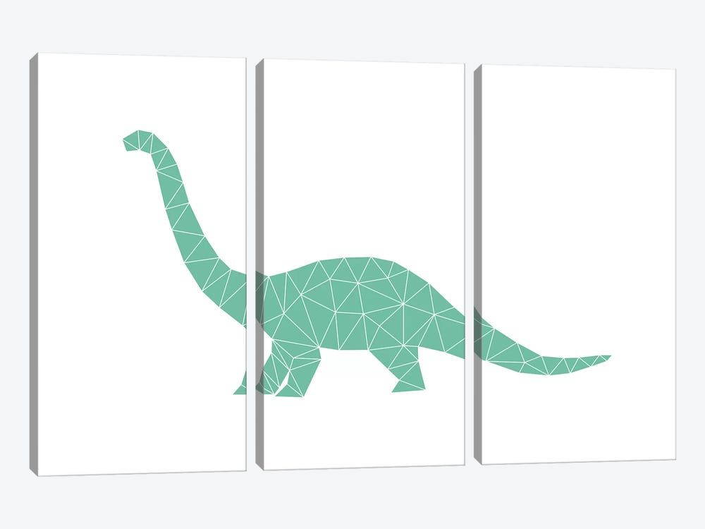 Geometric Dino Diplodocus by Nouveau Prints 3-piece Canvas Artwork
