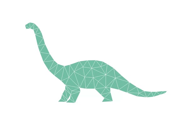 Kids Dinosaur Art: Geometric Dino Diplodocus by Nouveau Prints