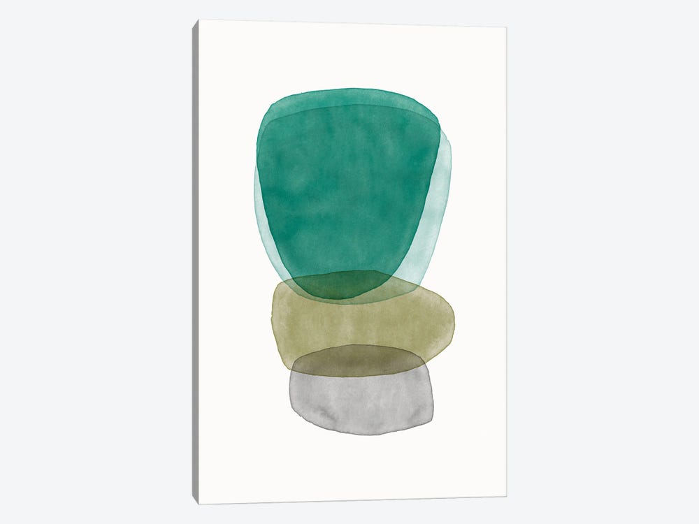 Greenish Abstractions by Nouveau Prints 1-piece Canvas Print