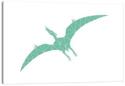 Geometric Dino Pterodactylus Canvas Art Print - Nouveau Prints