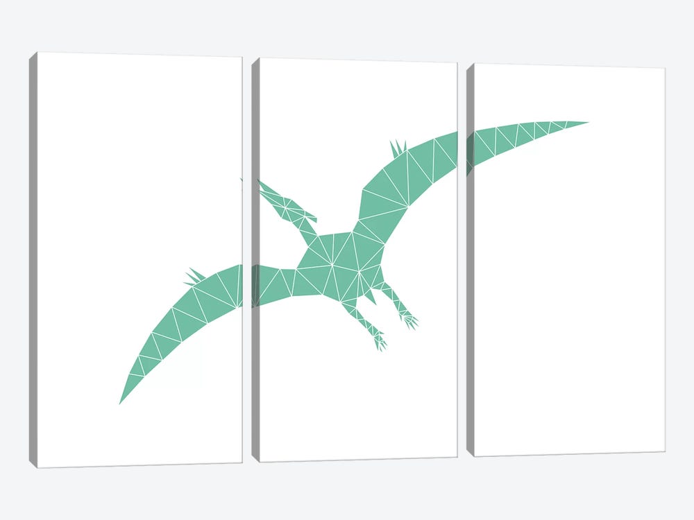 Geometric Dino Pterodactylus by Nouveau Prints 3-piece Canvas Print