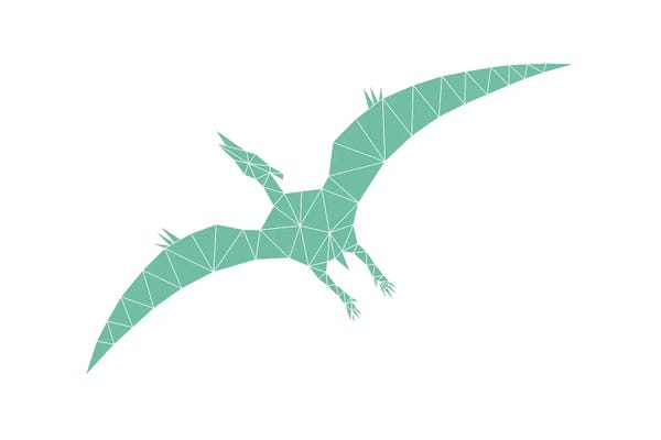 Kids Dinosaur Art: Geometric Dino Pterodactylus by Nouveau Prints