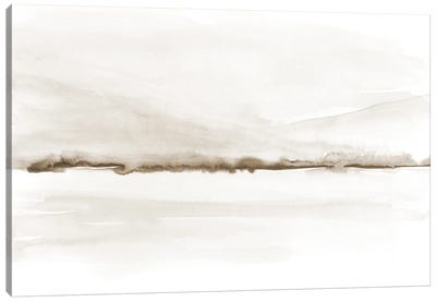 Beige Tones Mountains - Landscape Canvas Art Print - Linear Abstract Art
