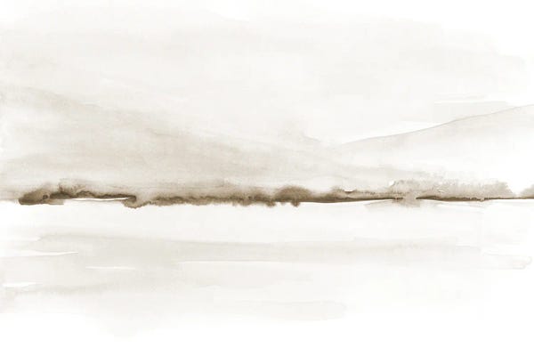 Abstract Bathroom: Beige Tones Mountains - Landscape by Nouveau Prints