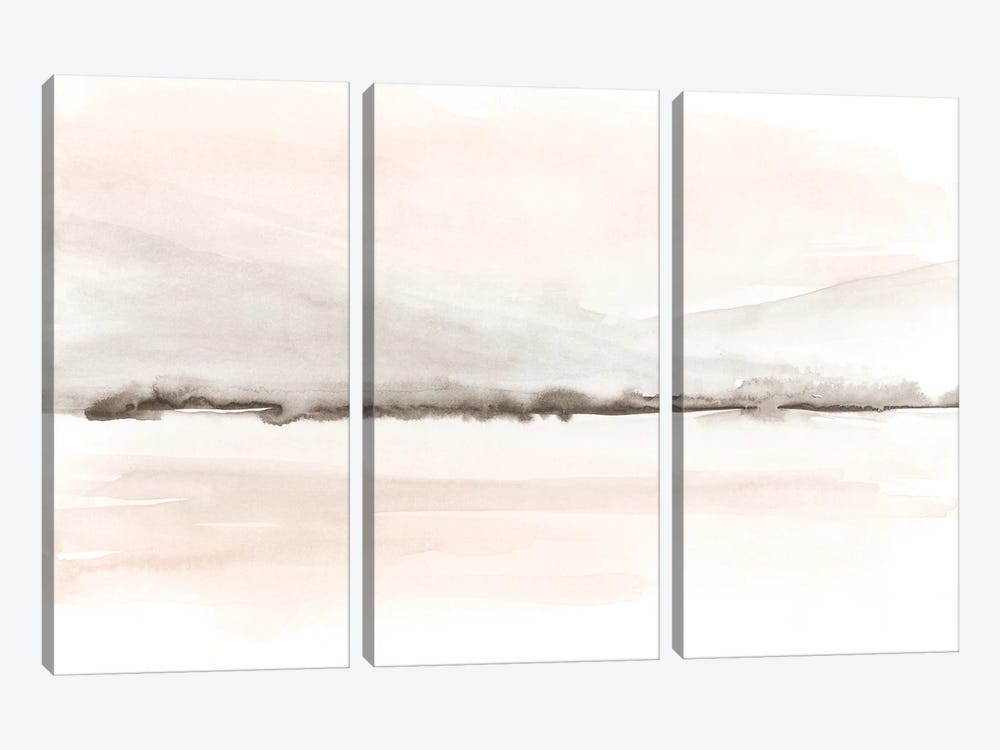 Soft Coral And Gray Mountains by Nouveau Prints 3-piece Canvas Artwork