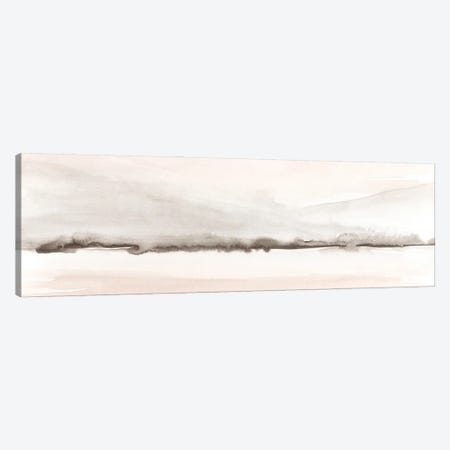 Soft Coral And Gray Mountains - Panoramic Canvas Print #NUV355} by Nouveau Prints Art Print