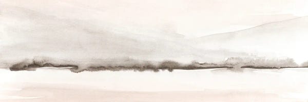 Abstract Bathroom: Soft Coral And Gray Mountains - Panoramic by Nouveau Prints