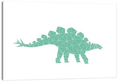 Geometric Dino Stegosaurus Canvas Art Print - Nouveau Prints