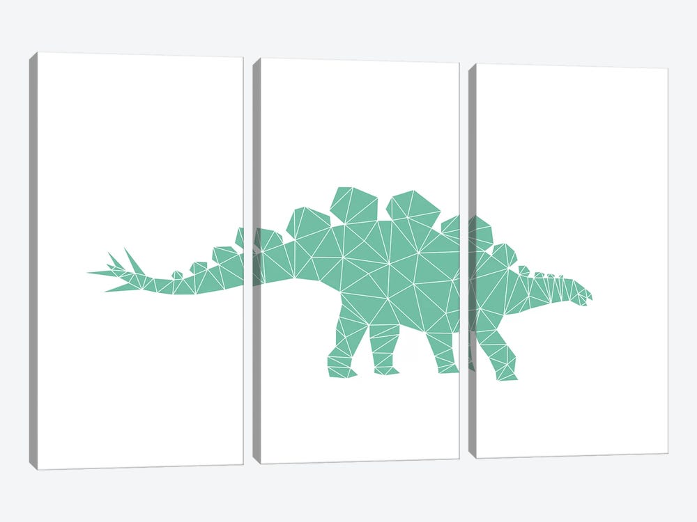 Geometric Dino Stegosaurus by Nouveau Prints 3-piece Canvas Artwork