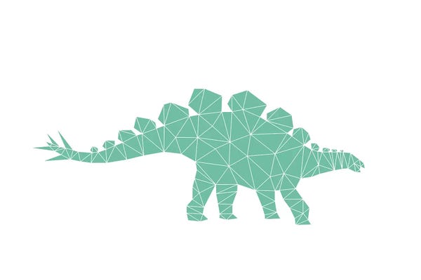 Kids Dinosaur Art: Geometric Dino Stegosaurus by Nouveau Prints