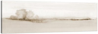 Minimalist Sepia Horizon View - Panoramic Canvas Art Print - Linear Abstract Art