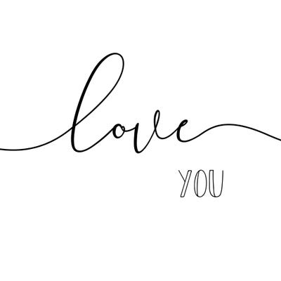 Love You - Square by Nouveau Prints canvas print