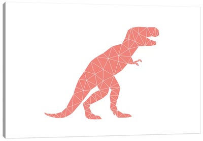 Geometric Dino T-Rex Canvas Art Print - Prehistoric Animal Art