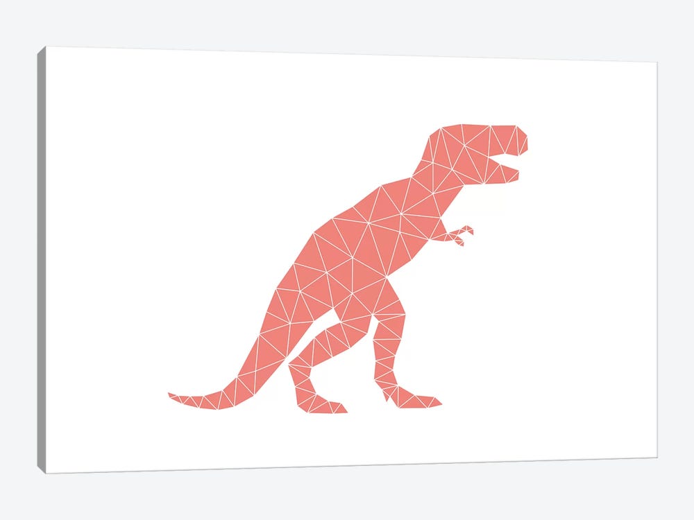 Geometric Dino T-Rex by Nouveau Prints 1-piece Canvas Art Print