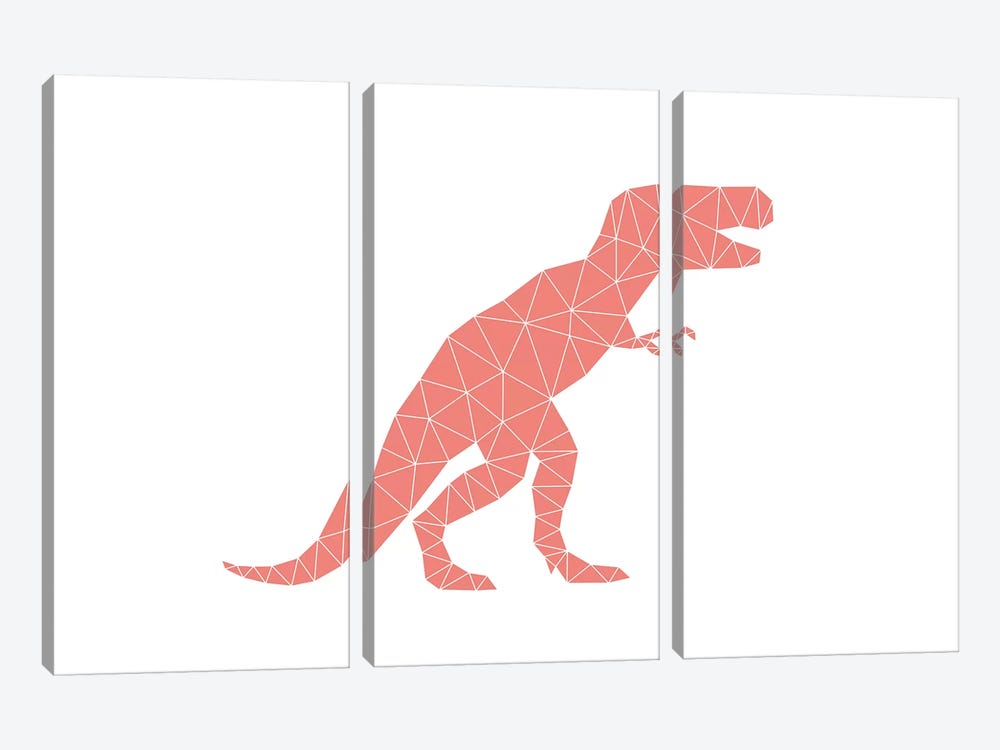 Geometric Dino T-Rex by Nouveau Prints 3-piece Canvas Print
