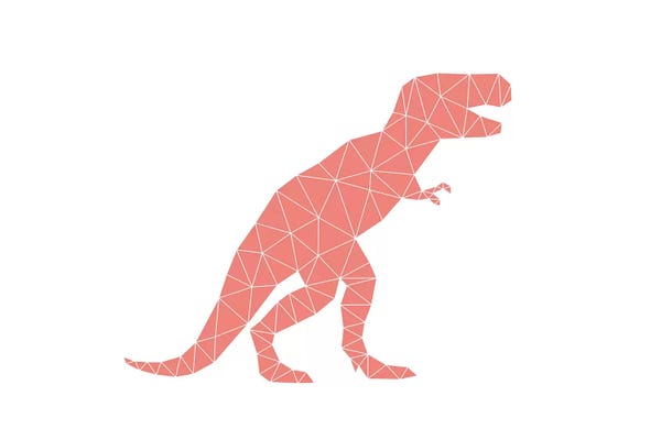 Prehistoric Animals: Geometric Dino T-Rex by Nouveau Prints