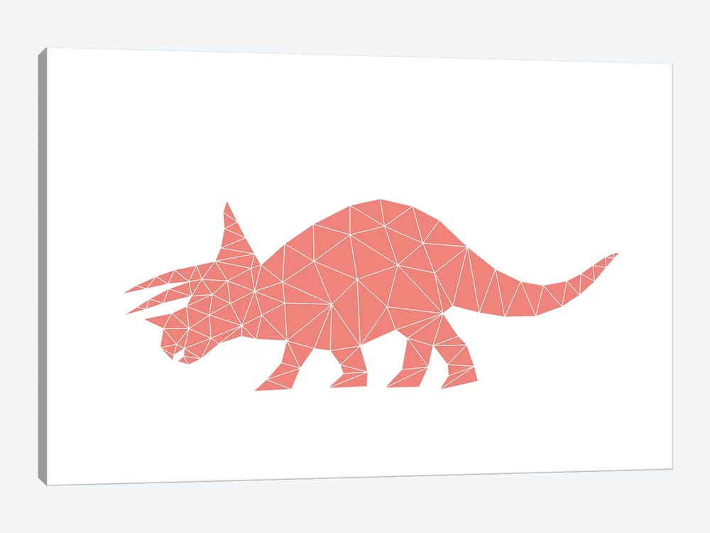 Geometric Dino Triceratops by Nouveau Prints 1-piece Canvas Wall Art