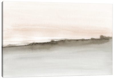 Abstract Watercolor Horizon In Warm Tones Canvas Art Print - Nouveau Prints