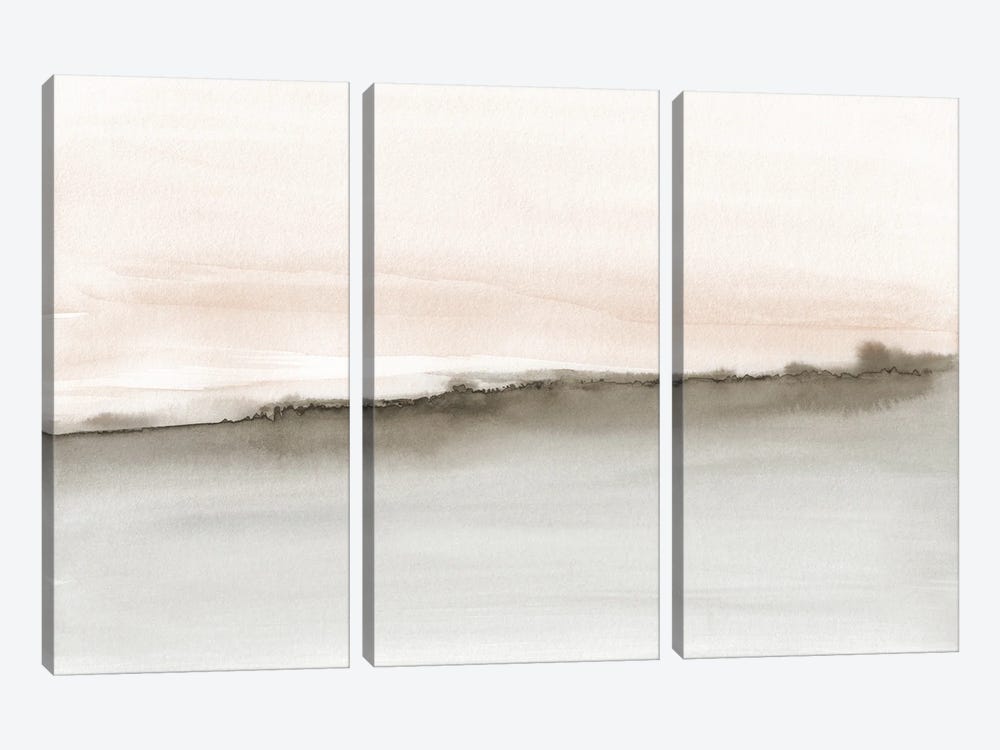 Abstract Watercolor Horizon In Warm Tones by Nouveau Prints 3-piece Canvas Wall Art